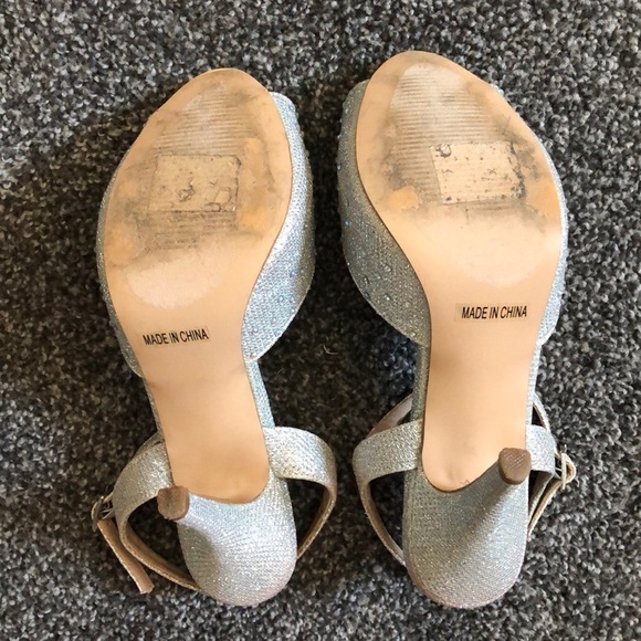 De Blossom Collection Sparkly Heels Silver - Picture 6 of 7